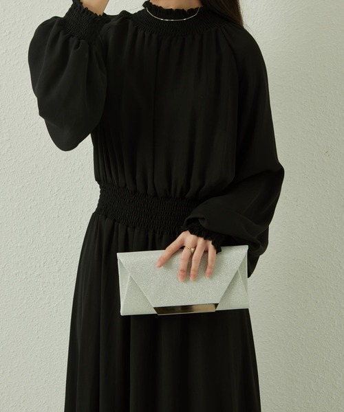 LA VORAGINE(ラ ヴォラジネ)の「2WAY ラメ入り結婚式パーティークラッチバッグ 入学式 卒業式 成人式 セレモニー ショルダーバッグ(クラッチバッグ・レディース・ブラック/ゴールド/シルバー・FREE)」の14枚目の写真
