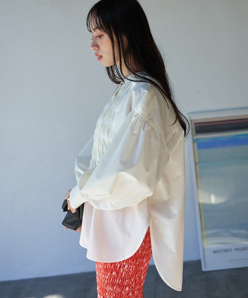 VIS(ビス)の「【洗える】フロントタックデザインブラウス(シャツ/ブラウス・レディース・ブラック/オフホワイト/サックスブルー/ピンク・FREE)」の20枚目の写真