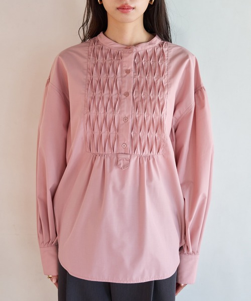 VIS(ビス)の「【洗える】フロントタックデザインブラウス(シャツ/ブラウス・レディース・ブラック/オフホワイト/サックスブルー/ピンク・FREE)」の22枚目の写真