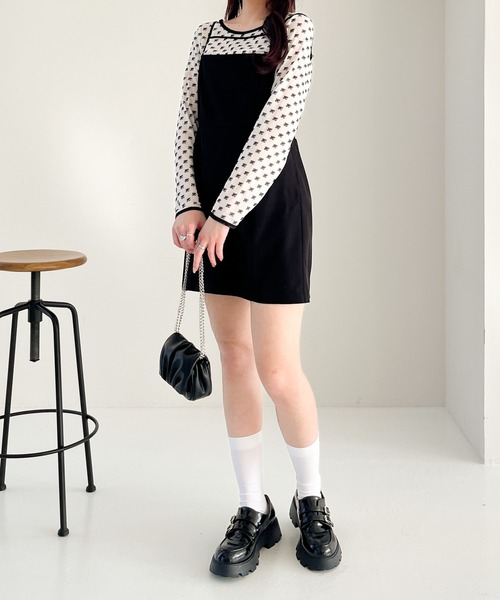 Heather（ヘザー）の「ギャザーミニショルダー　102456（ショルダーバッグ・レディース・アイボリー/ブラック・ONE SIZE）」の4枚目の写真