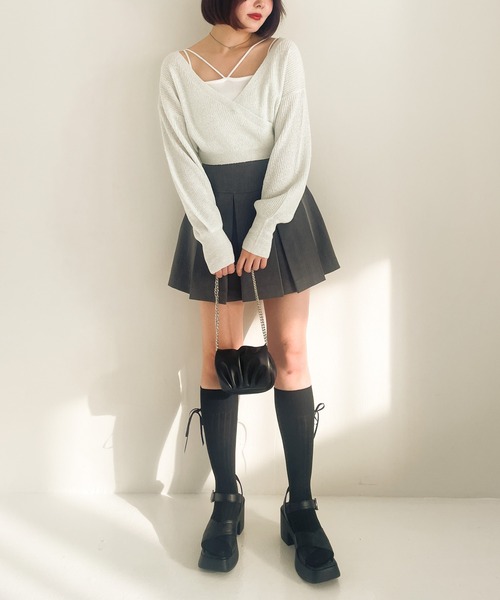 Heather（ヘザー）の「ギャザーミニショルダー　102456（ショルダーバッグ・レディース・アイボリー/ブラック・ONE SIZE）」の5枚目の写真