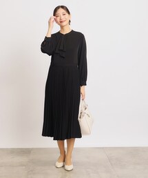 grove | ◆ふんわりと広がる上品なラッフルタイプリーツワンピース(ワンピース)
