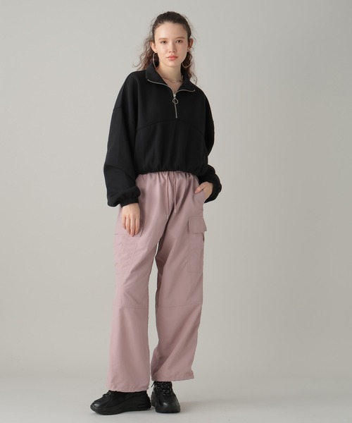 FOREVER 21(フォーエバー トゥエンティーワン)の「ハーフジップ裏毛プルオーバー(スウェット・レディース・グレー/ブラック・SMALL/MEDIUM)」の6枚目の写真