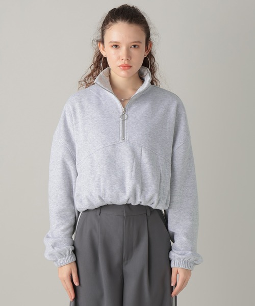 FOREVER 21(フォーエバー トゥエンティーワン)の「ハーフジップ裏毛プルオーバー(スウェット・レディース・グレー/ブラック・SMALL/MEDIUM)」の10枚目の写真