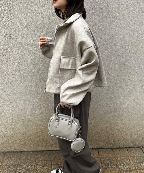 ISOOK(アイスー)の「【ISOOK / アイスー】ポーチ付き2WAYショルダーバッグ / ハンドバッグ ポーチセット キレイめ 結婚式 入学式 卒業式 スクエアバッグ スマホも入る 大容量 ミニ ZOZOTOWN限定(ショルダーバッグ・レディース・ピンク/グレー/ブラック・FREE)」の16枚目の写真