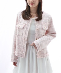 ノーカラージャケット（ピンク/桃色系）ファッション通販 - ZOZOTOWN
