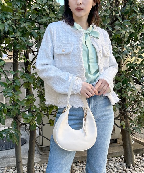 新品Estella.Kノーカラーサマーツイードジャケット　A50 新品Estella.KノーカラーサマーツイードジャケットA50