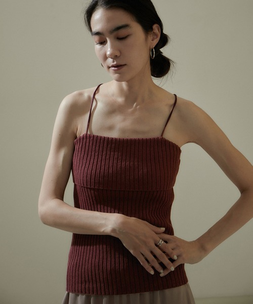 SALON adam et rope'（サロン アダム エ ロペ）の「リブチューブトップ（チューブトップ・レディース・ブラック/ワイン/ホワイト・FREE）」の13枚目の写真