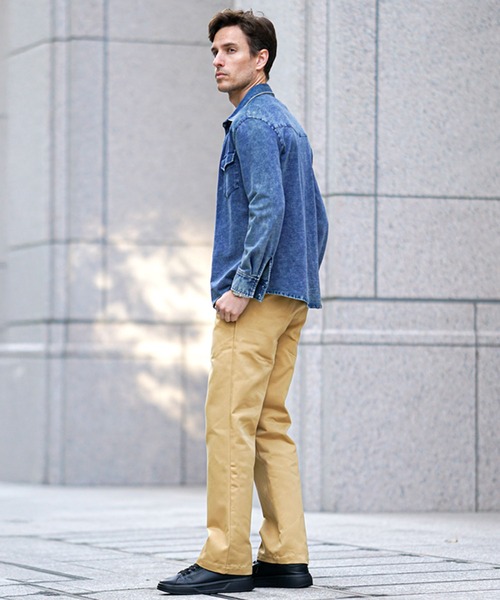 JOKER（ジョーカー）の「ヘビーツイルハーフシャーリングワイドバギーパンツ メンズ カラーチノパンツ シェフパンツ ルーズシルエット 春服（チノパンツ・メンズ・グリーン/ベージュ/オレンジ/ブラック・LL/M/L）」の21枚目の写真