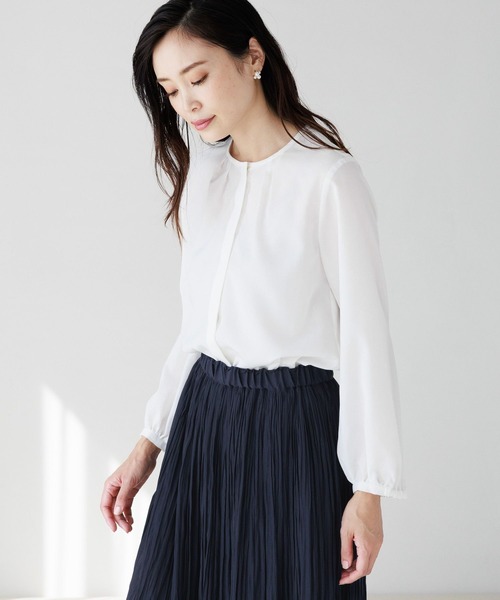 Elura（エルーラ）の「【入卒式／結婚式／祝賀会】セレモニー&お祝いタックブラウス/982147（シャツ/ブラウス・レディース・ホワイト・MEDIUM/LARGE/SMALL）」の3枚目の写真