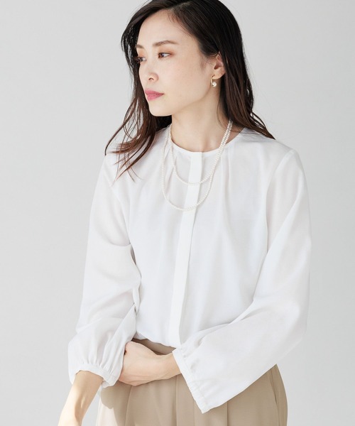 Elura（エルーラ）の「【入卒式／結婚式／祝賀会】セレモニー&お祝いタックブラウス/982147（シャツ/ブラウス・レディース・ホワイト・MEDIUM/LARGE/SMALL）」の6枚目の写真