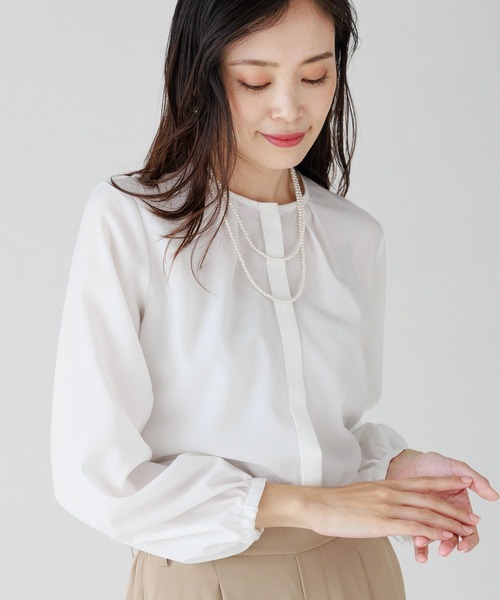 Elura（エルーラ）の「【入卒式／結婚式／祝賀会】セレモニー&お祝いタックブラウス/982147（シャツ/ブラウス・レディース・ホワイト・MEDIUM/LARGE/SMALL）」の7枚目の写真