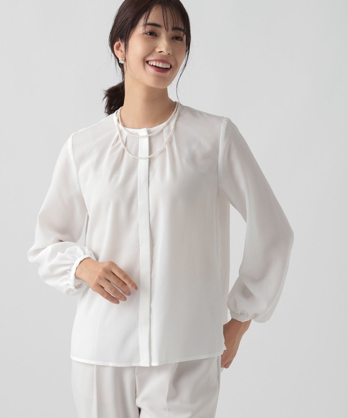 Elura（エルーラ）の「【入卒式／結婚式／祝賀会】セレモニー&お祝いタックブラウス/982147（シャツ/ブラウス・レディース・ホワイト・MEDIUM/LARGE/SMALL）」の8枚目の写真