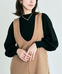 パフスリーブコットンニット
