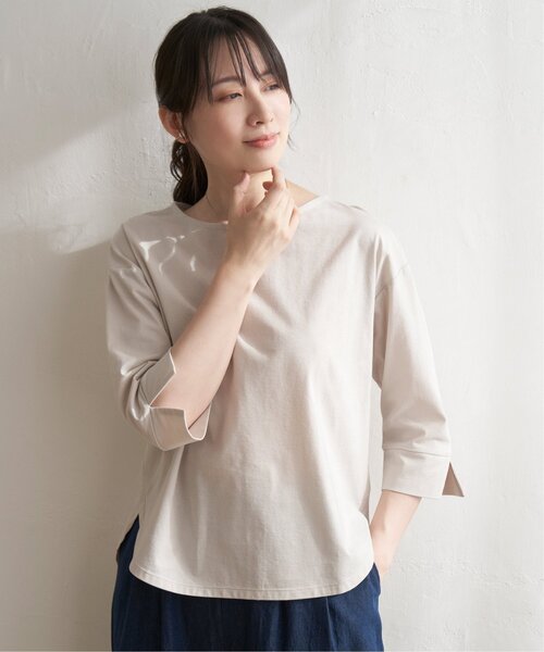 ikka(イッカ)の「梨地ジョーゼットプルオーバー(Tシャツ/カットソー・レディース・ライトグレー/ピンク/ブラック/オリーブ/オフホワイト/ブルー・M/L/S)」の10枚目の写真