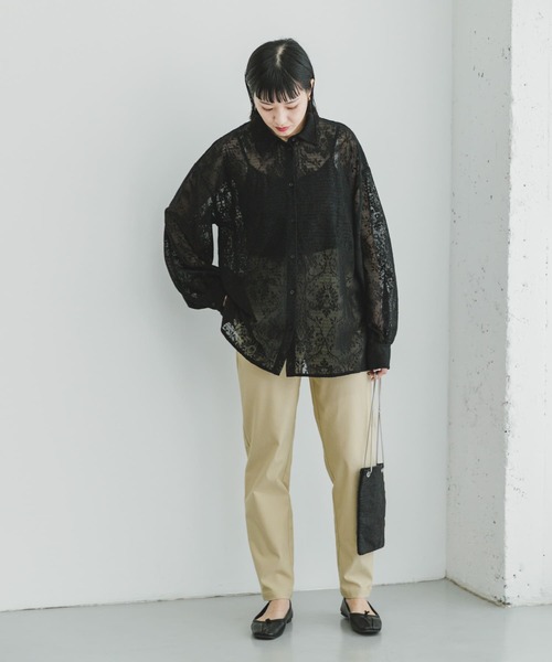 ITEMS URBANRESEARCH(アイテムズ アーバンリサーチ)の「レースビッグシャツ(シャツ/ブラウス・レディース・オフホワイト/ブラック・FREE)」の5枚目の写真