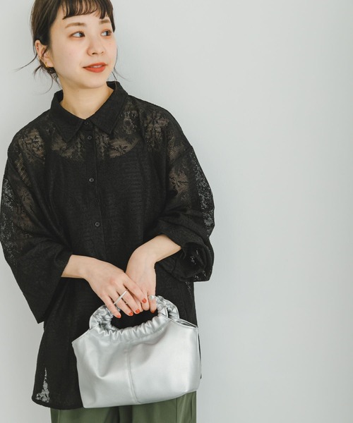 ITEMS URBANRESEARCH(アイテムズ アーバンリサーチ)の「レースビッグシャツ(シャツ/ブラウス・レディース・オフホワイト/ブラック・FREE)」の10枚目の写真