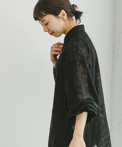 ITEMS URBANRESEARCH(アイテムズ アーバンリサーチ)の「レースビッグシャツ(シャツ/ブラウス・レディース・オフホワイト/ブラック・FREE)」の12枚目の写真
