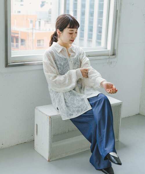 ITEMS URBANRESEARCH(アイテムズ アーバンリサーチ)の「レースビッグシャツ(シャツ/ブラウス・レディース・オフホワイト/ブラック・FREE)」の20枚目の写真