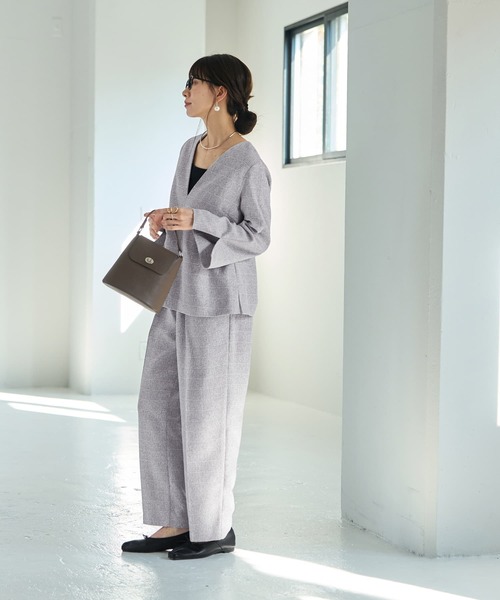 STYLE DELI(スタイルデリ)の「ライトツイードワイドパンツ(スラックス・レディース・ピンク系その他/グレー系その他・M/S)」の7枚目の写真