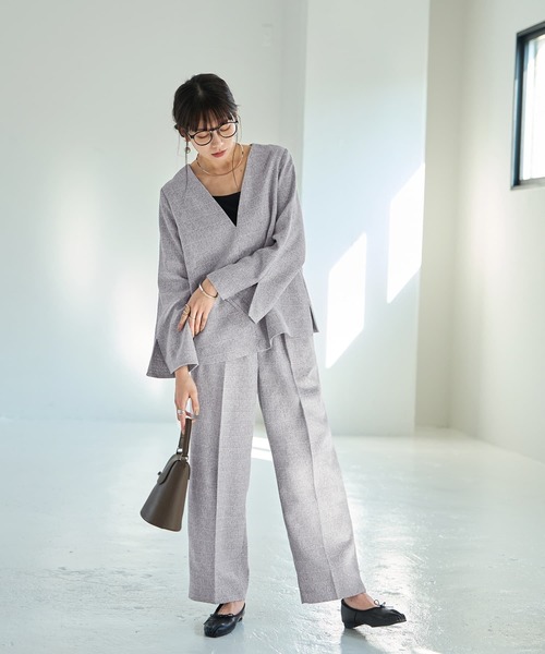 STYLE DELI(スタイルデリ)の「ライトツイードワイドパンツ(スラックス・レディース・ピンク系その他/グレー系その他・M/S)」の8枚目の写真