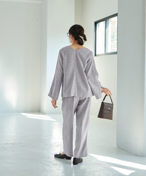STYLE DELI(スタイルデリ)の「ライトツイードワイドパンツ(スラックス・レディース・ピンク系その他/グレー系その他・M/S)」の9枚目の写真
