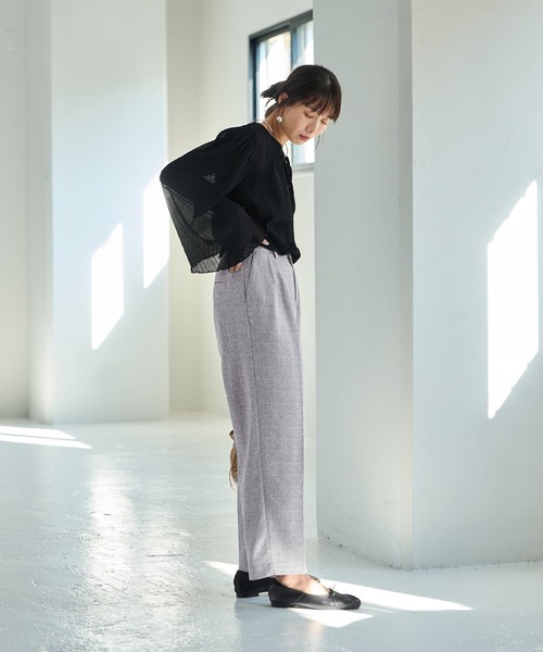 STYLE DELI(スタイルデリ)の「ライトツイードワイドパンツ(スラックス・レディース・ピンク系その他/グレー系その他・M/S)」の4枚目の写真