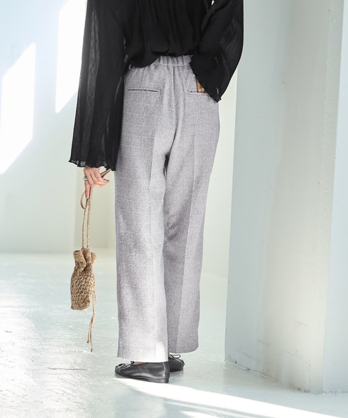 STYLE DELI(スタイルデリ)の「ライトツイードワイドパンツ(スラックス・レディース・ピンク系その他/グレー系その他・M/S)」の5枚目の写真