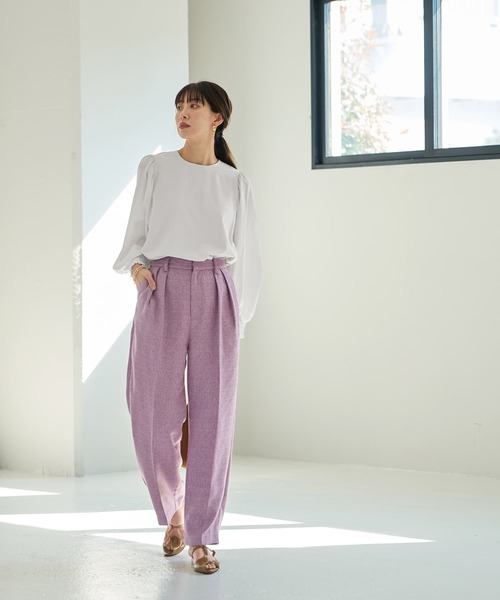 STYLE DELI(スタイルデリ)の「ライトツイードワイドパンツ(スラックス・レディース・ピンク系その他/グレー系その他・M/S)」の12枚目の写真