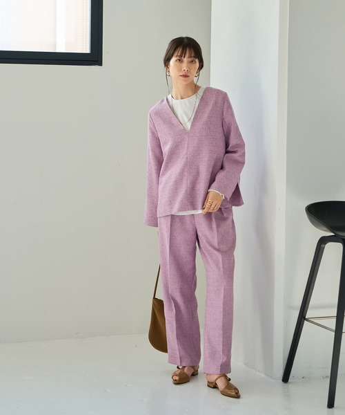 STYLE DELI(スタイルデリ)の「ライトツイードワイドパンツ(スラックス・レディース・ピンク系その他/グレー系その他・M/S)」の14枚目の写真