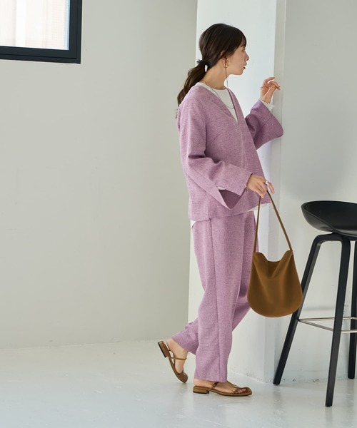 STYLE DELI(スタイルデリ)の「ライトツイードワイドパンツ(スラックス・レディース・ピンク系その他/グレー系その他・M/S)」の15枚目の写真