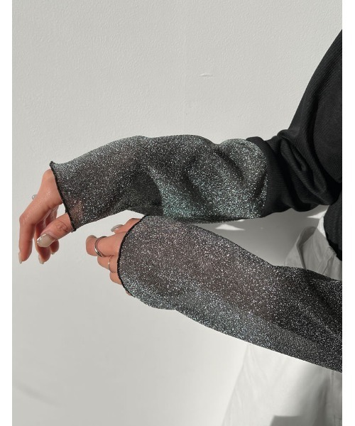 Re:EDIT（リエディ）の「[2024SS PRE ORDER]プチハイネックラメスリーブシアートップス（その他トップス・レディース・ホワイト系その他/ブラック系その他/ブラウン系その他/ブルー系その他・MEDIUM/LARGE）」の6枚目の写真