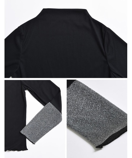 Re:EDIT（リエディ）の「[2024SS PRE ORDER]プチハイネックラメスリーブシアートップス（その他トップス・レディース・ホワイト系その他/ブラック系その他/ブラウン系その他/ブルー系その他・MEDIUM/LARGE）」の22枚目の写真