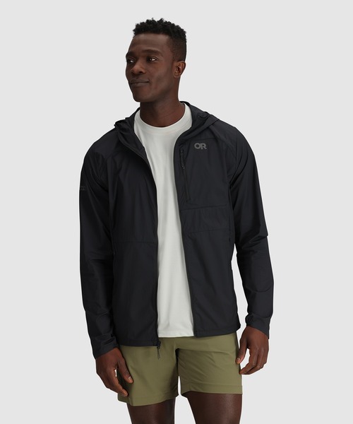OUTDOOR RESEARCH(アウトドアリサーチ)の「OUTDOOR RESEARCH/アウトドアリサーチ Shadow Wind Hoodie/シャドーウィンドフーディー(ナイロンジャケット・メンズ・ブラック/グレー・LARGE/MEDIUM)」の5枚目の写真