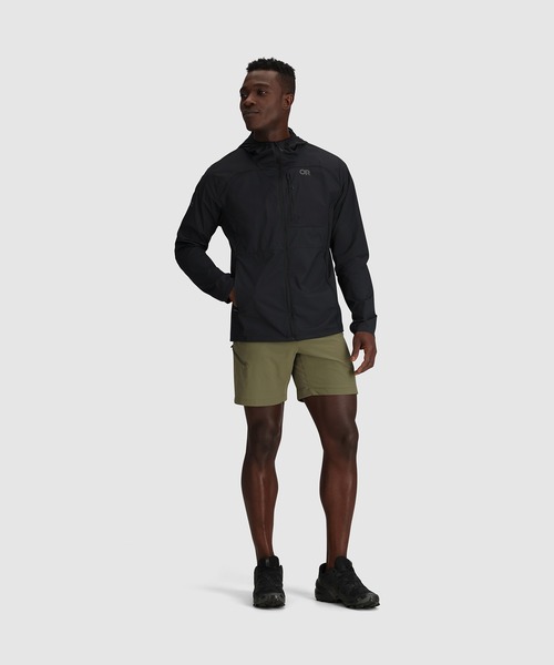 OUTDOOR RESEARCH(アウトドアリサーチ)の「OUTDOOR RESEARCH/アウトドアリサーチ Shadow Wind Hoodie/シャドーウィンドフーディー(ナイロンジャケット・メンズ・ブラック/グレー・LARGE/MEDIUM)」の6枚目の写真