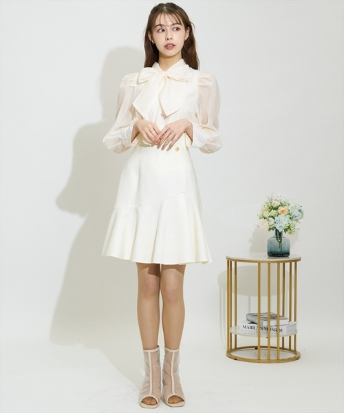 SWINGLE（スウィングル）の「★【日本製】金ボタンペプラムミニスカート（スカート・レディース・ブラック/アイボリー/ダークブルー・MEDIUM/SMALL）」の18枚目の写真