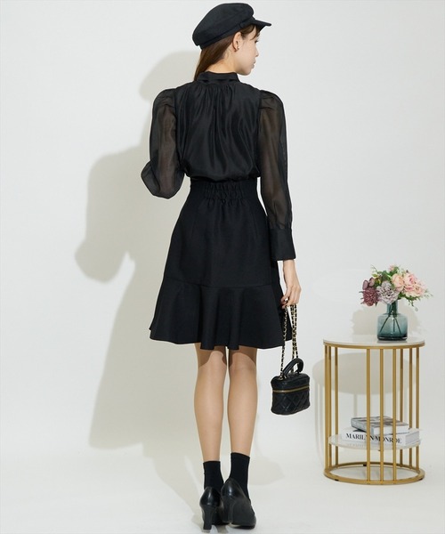 SWINGLE（スウィングル）の「★【日本製】金ボタンペプラムミニスカート（スカート・レディース・ブラック/アイボリー/ダークブルー・MEDIUM/SMALL）」の11枚目の写真