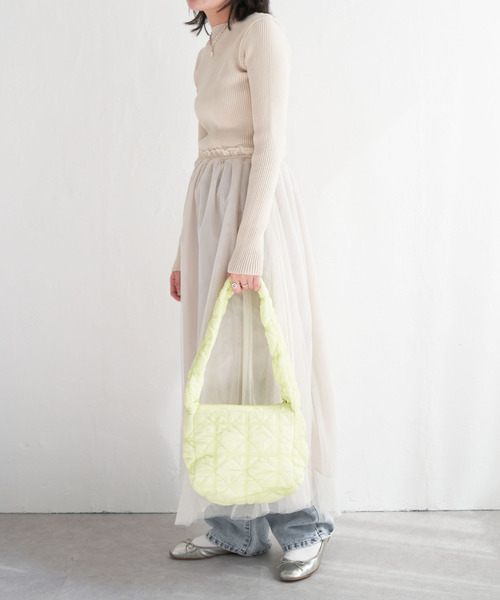 VENCEEXCHANGE（ヴァンスエクスチェンジ）の「ニットチュールドッキングワンピース（ワンピース・レディース・ブラック/グレー/オフホワイト・M）」の16枚目の写真