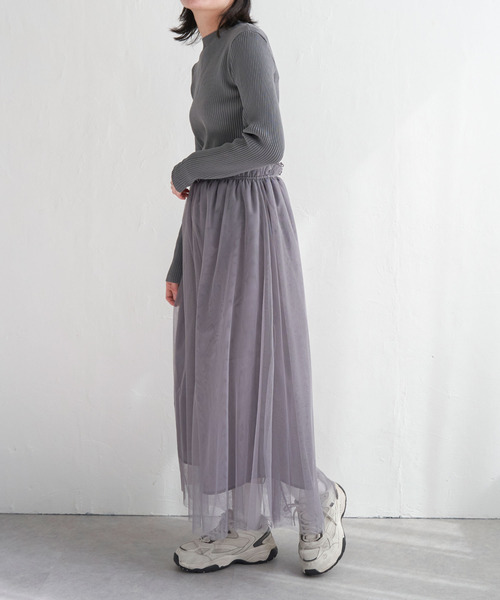 VENCEEXCHANGE（ヴァンスエクスチェンジ）の「ニットチュールドッキングワンピース（ワンピース・レディース・ブラック/グレー/オフホワイト・M）」の20枚目の写真