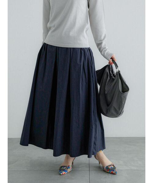 セール】ナイロンタフタタックフレアスカート（スカート）｜Te chichi  