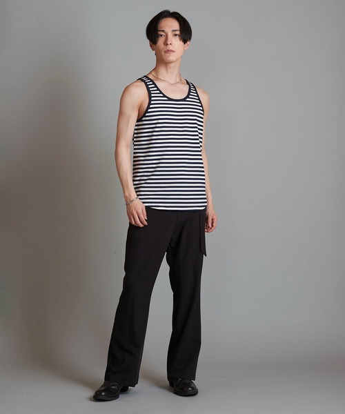NO ID.（ノーアイディ）の「【NO ID.】Round Border Tank Top / ラウンド ボーダー タンク トップ（タンクトップ・メンズ・ブラック/ネイビー/グレー・2/1）」の17枚目の写真