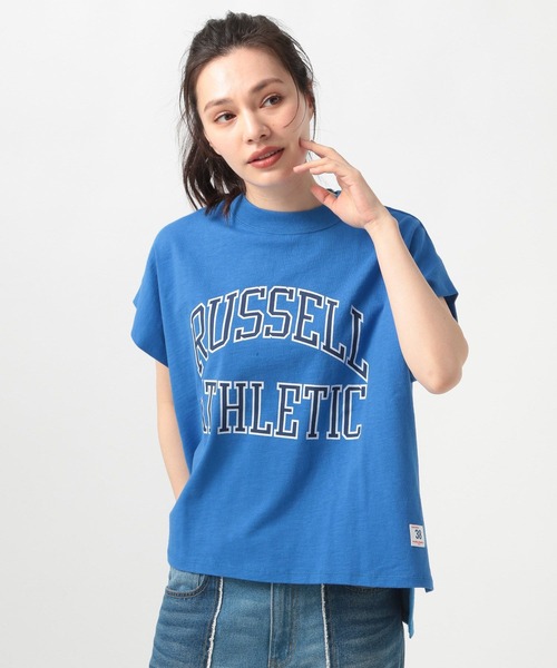 Russell Athletic(ラッセルアスレティック)の「【RUSSELL ATHLETIC (ラッセルアスレティック)】別注ロゴフレンチスリーブT(Tシャツ/カットソー・レディース・ブルー/オフホワイト/チャコール・FREE)」の15枚目の写真