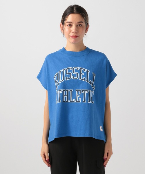 Russell Athletic(ラッセルアスレティック)の「【RUSSELL ATHLETIC (ラッセルアスレティック)】別注ロゴフレンチスリーブT(Tシャツ/カットソー・レディース・ブルー/オフホワイト/チャコール・FREE)」の16枚目の写真