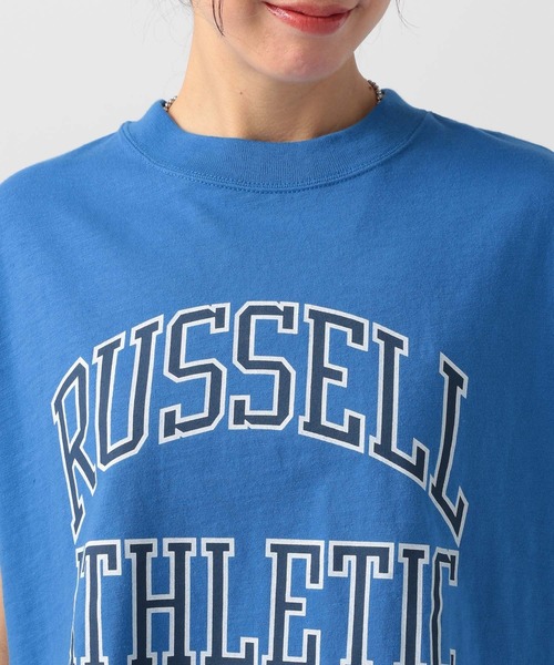 Russell Athletic(ラッセルアスレティック)の「【RUSSELL ATHLETIC (ラッセルアスレティック)】別注ロゴフレンチスリーブT(Tシャツ/カットソー・レディース・ブルー/オフホワイト/チャコール・FREE)」の20枚目の写真