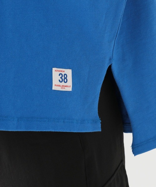 Russell Athletic(ラッセルアスレティック)の「【RUSSELL ATHLETIC (ラッセルアスレティック)】別注ロゴフレンチスリーブT(Tシャツ/カットソー・レディース・ブルー/オフホワイト/チャコール・FREE)」の10枚目の写真