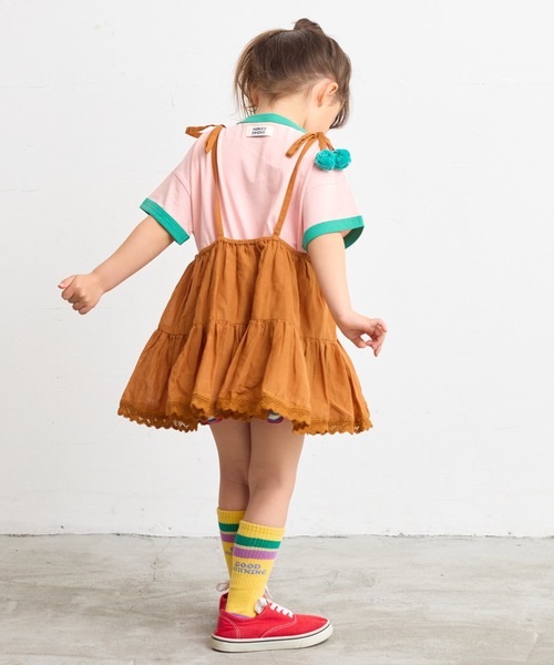 A BOND（アボンド）の「BONBONティアードチュニック（kids/S～LL）（チュニック・キッズ・オフホワイト/ブラウン/ブラック・S/LL/L/M）」の6枚目の写真