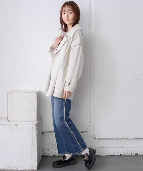 RETRO GIRL（レトロガール）の「2wayミリタリーJK（トレンチコート・レディース・オフホワイト/ブラック・FREE）」の5枚目の写真