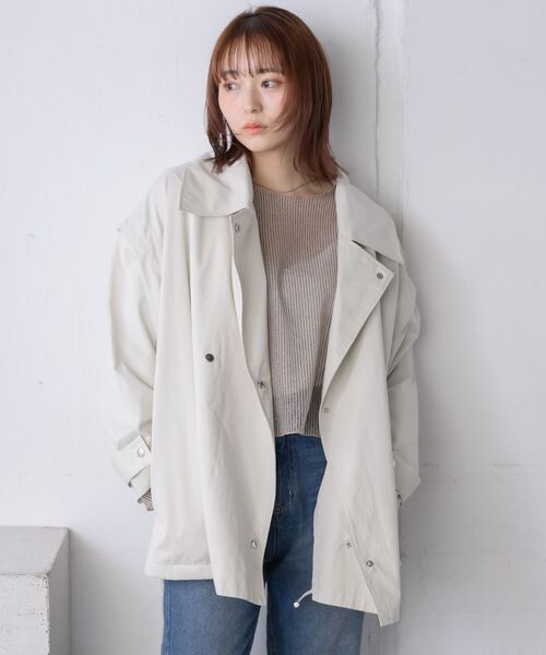 RETRO GIRL（レトロガール）の「2wayミリタリーJK（トレンチコート・レディース・オフホワイト/ブラック・FREE）」の7枚目の写真