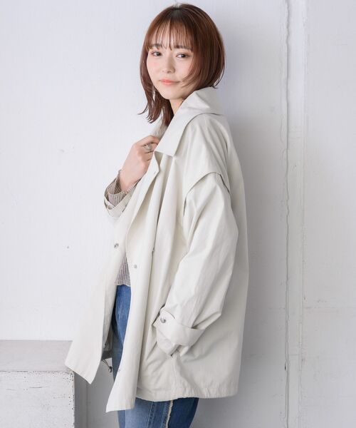 RETRO GIRL（レトロガール）の「2wayミリタリーJK（トレンチコート・レディース・オフホワイト/ブラック・FREE）」の9枚目の写真