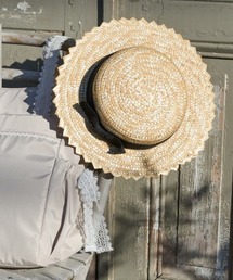 F i.n.t | ヴィンテージ風サイドリボンカンカン帽(ハット)